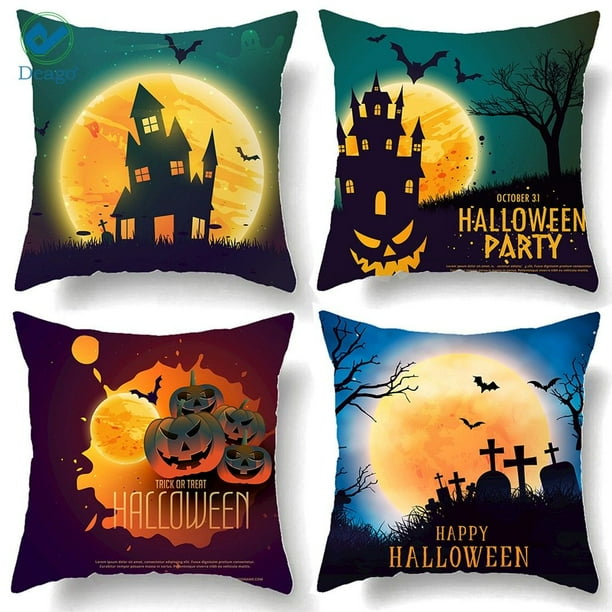 Bedroom or Patio Seat Holiday Decoration Halloween Bats Witch Throw Pillow Covers 18x18 set of 4 October 31 Living Room October 31 Ghost Spider Cushion Decorative Throw Pillowcases for Sofa Bedroom or Patio Seat Holiday Decoration Halloween Bats Witch Throw Pillow Covers 18x18 set of 4 October 31 Living Room October 31 Ghost Spider Cushion Decorative Throw Pillowcases for Sofa